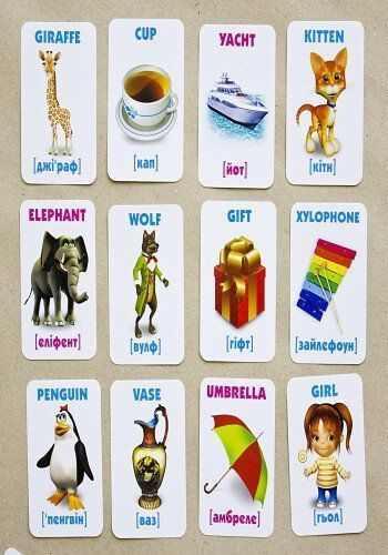 Англійська абетка. Картки із малюнками. 13106047А фото